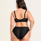 Women Plus Size Minimizer Lace Bra And Panty Set Underwire Full Coverage Big Cup D E F G H I J Smooth Back Fat Lingerie 2 Pieces