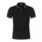 Summer Polo T Shirt Men's Solid Color Polo Shirt Short Sleeved T-shirt European and American Loose Stand Up Collar Casual Top