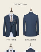 ST Cassy High-End Brand Formal Business Men's Suits Single Breasted Solid Color Slim Fit Suit Wedding Three-Piece
