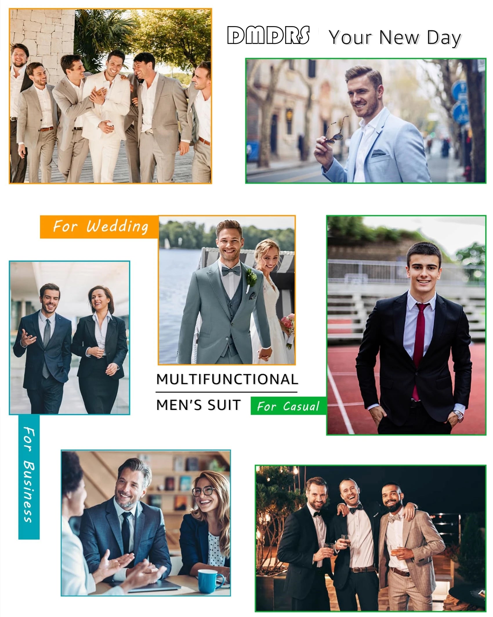 High Quality Checkered Men‘s 3 Pieces Suit Set, Fashion Blazer Vest Pants Set, Wedding Groom Best Man Tuxedo Prom Wear