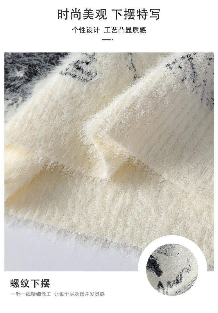 2024 Winter Sweaters for male men thick O-neck sweater men Student youth sweaters autumn Men's wool Casual Knitwear Pullover