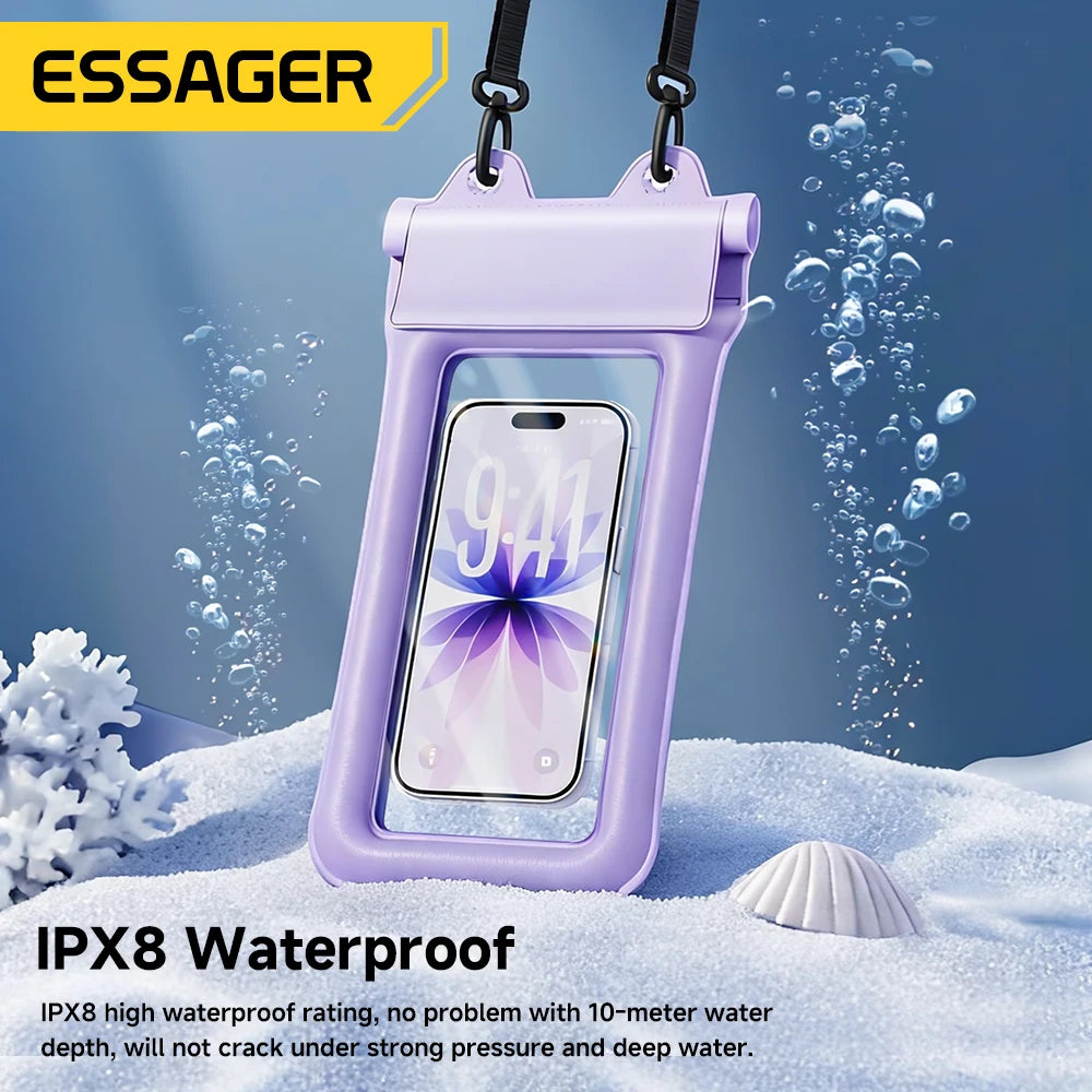 Essager Waterproof Phone Case Swimming Bag IPX8 Floating Bag Protect Pouch Cover For Phone Water Sports For iPhone Huawei Xiaomi