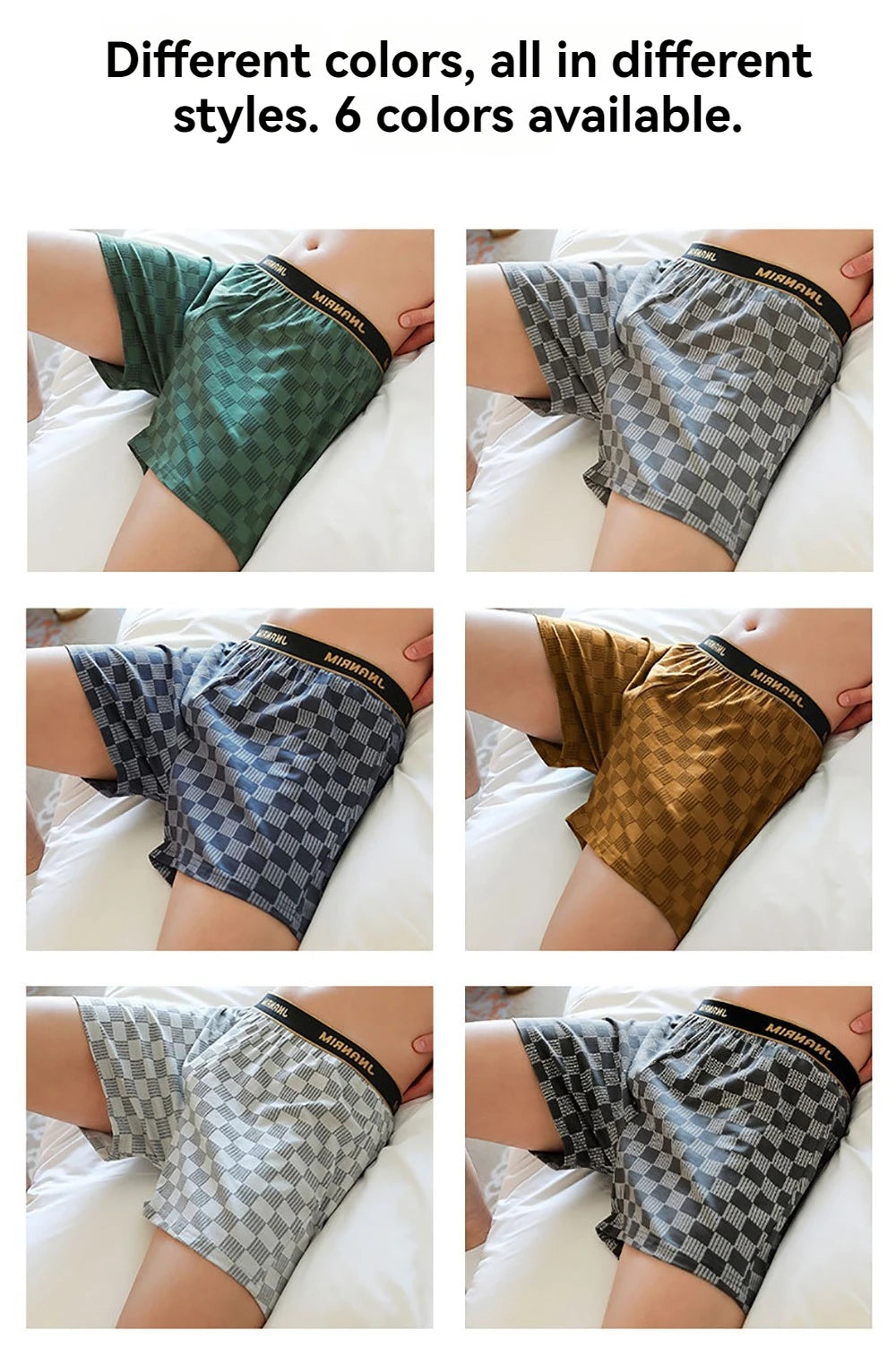 3PCS/Pack 95% Cotton Soft Plaid Alo Boxers Hombre Loose Breathable Hygroscopic Mens Shorts Sport High Elastic Waist Underwear