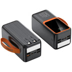 120W 50000mAh Power Bank for IPhone Samsung Xiaomi Mobile Phone Built-in Cable with Digital Display and Two-way Fast Charging