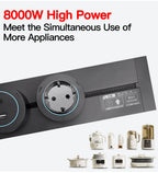 Wall Mounted Power Track Socket US EU UK Plug Adapter 40/50cm Office Electrical Outlet Wall socket USB Type C Grey Black