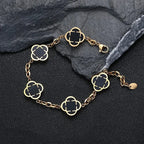 Stylish Petal Chan Bracelets for Men Boys,Waterproof Natural Shell Chain Links Wristband,Birthday Gift