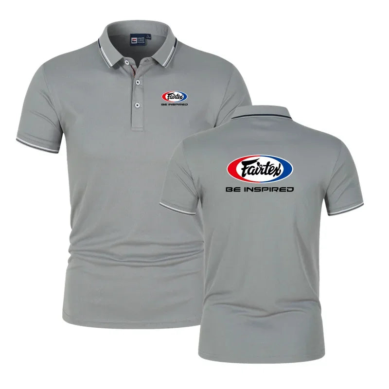 Fairtex Men'S Solid Short Sleeve Polo Shirt For Kickboxing Muay Thai Summer Business Casual Youth Popular T-Shirt