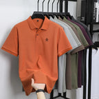 100% pure cotton summer new men's short sleeved polo shirt design high-end brand penguin embroidery business comfortable T-shirt