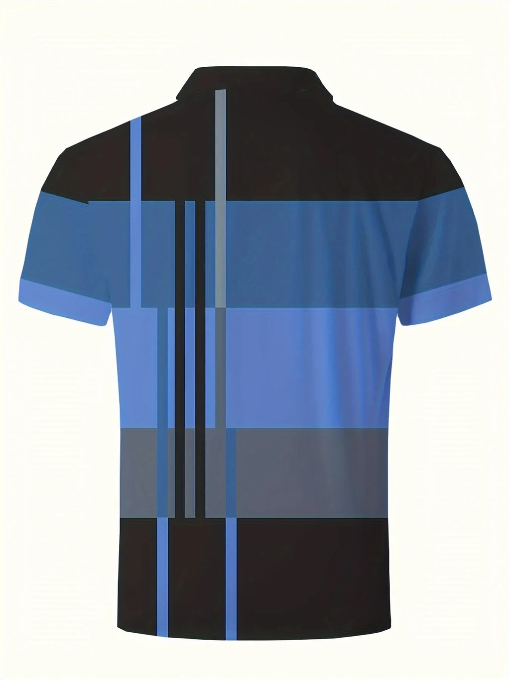 Men Black Blue Gray Geometric Color Block Polo Shirt Lapel Short Sleeve Breathable Casual Summer Golf Daily Tops