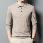 Men's 100% Mink Cashmere Large Size Sweaters Autumn Winter Solid POLO-neck Casual Knit Pullovers Long Sleeve Warm Jumper to