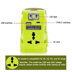 200W Portable Power Station Power Generator For Ryobi 18V Lithium Battery Portable Power Inverter With Dual USB 280LM LED Light