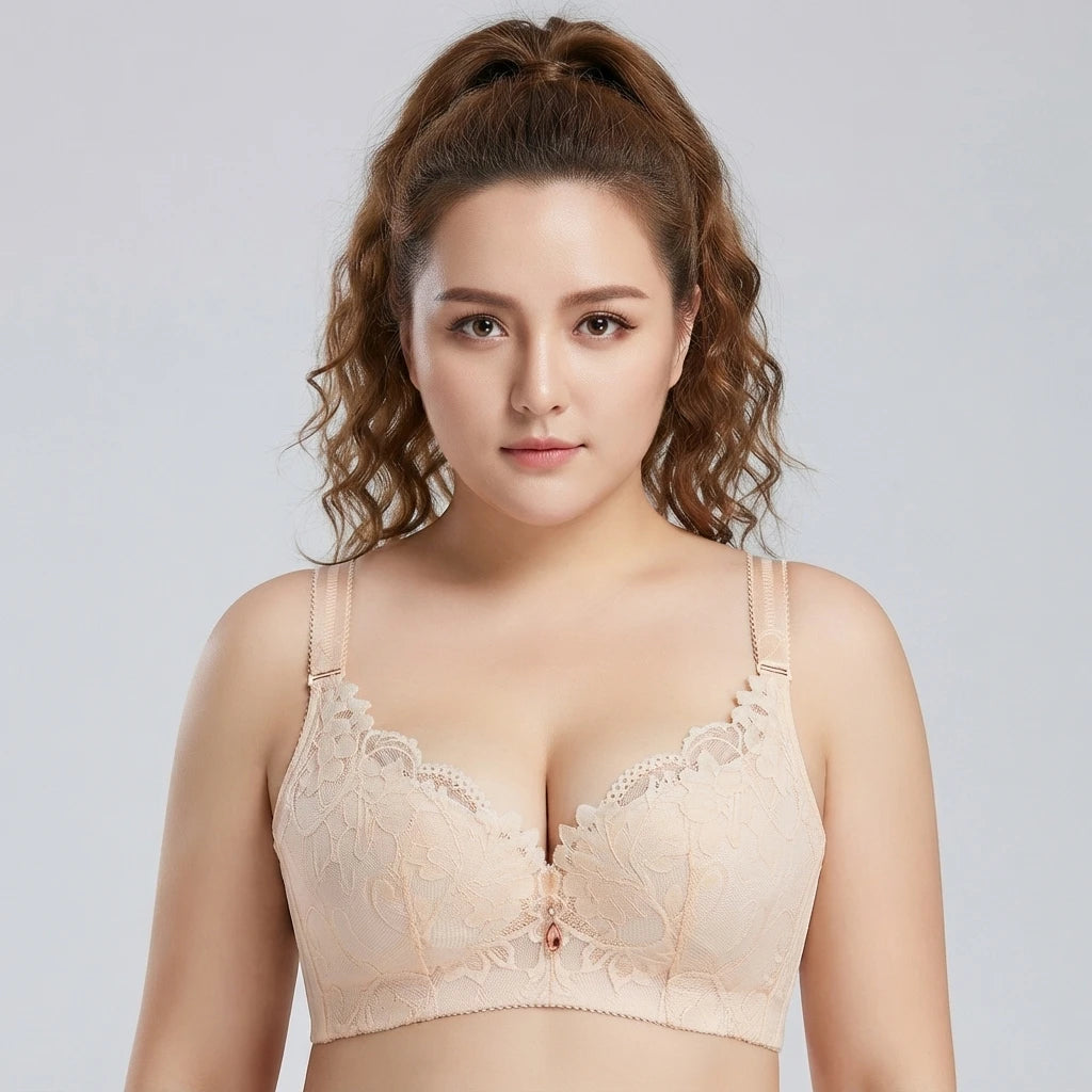 Royal Blue Lace Full Cup Bra Plus Size Anti Sag Support Brassiere Underwire Breathable Big Bust Lingerie 40 42 44 46 48 50 Cup