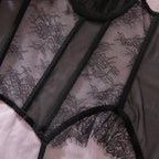 Willowy Women's Lingerie Sets Sexy Corset Lace Bra and Panty 2PCS with Stockings Sheer Outfits Sissy Girl's Intimate Underwear