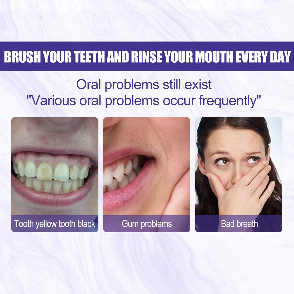 Purple whitening toothpaste, deep cleaning, stain removal, fresh breathing, daily household essential oral care, 30ml