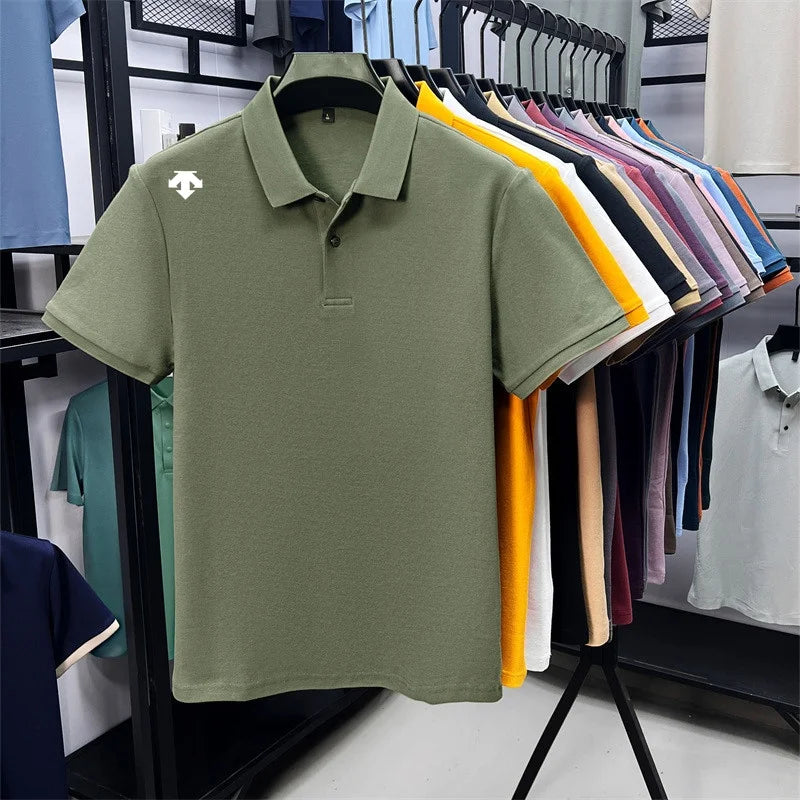 Mercerized Cotton100% Men's Summer Luxury Brand Short Sleeves Polo Shirt 25 Colors Choose From T-Shirt Business Leisure Men Top