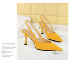 Fashionable Banquet Empty High Heel Shoes For Women's Shoes Thin Heel Pointed Toe Hollow Single Shoes For Women's Shallow Mouth