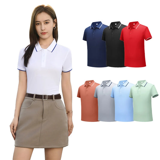 2026 Spring Autumn Cozy Top Women Solid ice silk quick - drying clothesT Shirts Polo Collar Sleeves Comfortable Casual