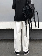 Spring Summer White Cotton Baggy Pants Men Y2k Straight Casual Trousers Loose Wide leg Cargo Pants Male Korean Fashion