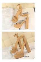 Brand Elegant Sandals Women High Heels Pumps Super High Heel 13cm Women'S Banquet Sandals Waterproof Platform Toe Sandals