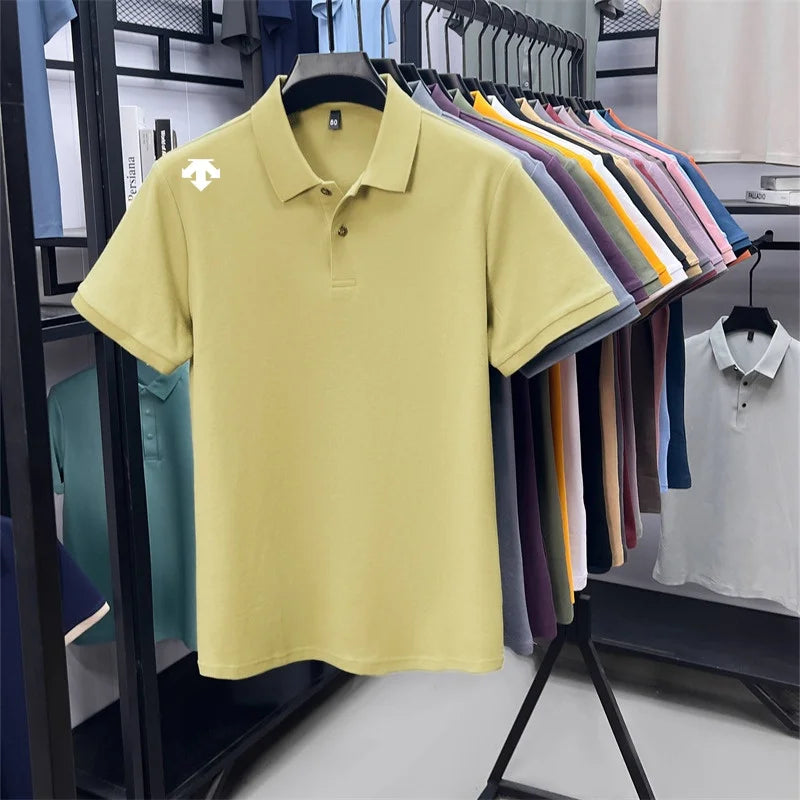 Mercerized Cotton100% Men's Summer Luxury Brand Short Sleeves Polo Shirt 25 Colors Choose From T-Shirt Business Leisure Men Top