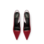 autumn new style wine red suede high-end versatile dress sandals elegant and beautiful pointed toe stiletto heels women's shoes