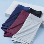 5pcs/Men's Underwear Summer Ice Silk Underwear Plus Size Panties Cool Breathable Sexy Boxer Panties Mesh Comfort Underwear L-5XL