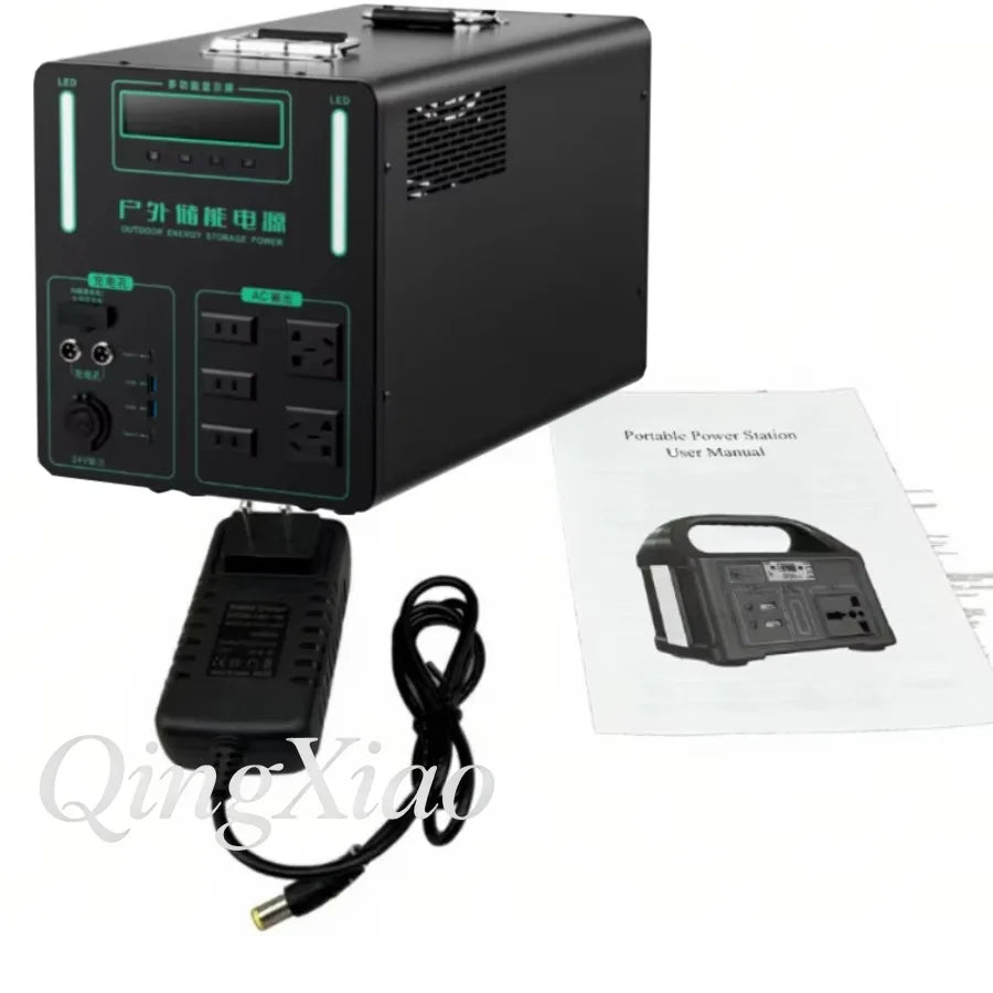 220V Portable Power Station Large Capacity Solar Generator For Outdoor Camping Travel Home And Emergency Backup Use Lifepo4