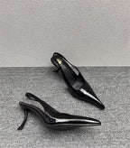 Women's Designer Heels Patent Leather Pointed Toe Sculptural Thin High Heels Sandals Pumps Runway Chic Luxury Party Dress Shoes