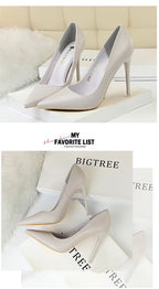 Women Korean Version Fashion Shallow Mouth Office Shoes Stiletto Party Single Shoes Female Comfort Women Heels Simple 9511-17