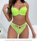 5 Color Fashion Women Lingerie Set Sexy Hollow Push Up Bra Lace Flowers Embroidery Underwear Adjustable Strap Bras and Panties
