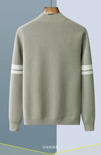 Autumn And Winter New Casual Wool Knit Cardigan Men's Fashion V-Neck Solid Color Shirt Loose Sweater Coat