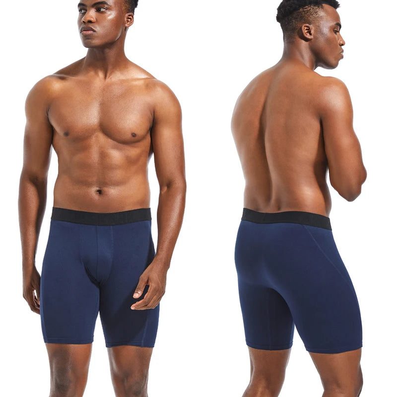 4pcs Long Men's Underpants Sports Leggings Boxer Shorts Mens Polyester Underwear Man Quick-Drying Boxer for Men Bottom Shorts