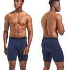 4pcs Long Men's Underpants Sports Leggings Boxer Shorts Mens Polyester Underwear Man Quick-Drying Boxer for Men Bottom Shorts