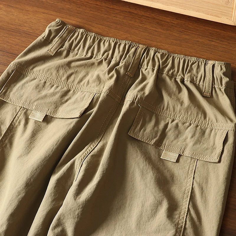 Men's Summer Cargo Pants Outdoor Street Fashion Spring Slacks Baggy Joggers Hiking Long Loose Vintage Long Trousers For Men