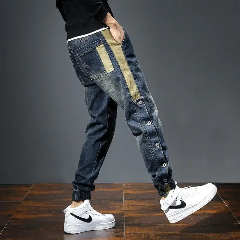 Elastic Man Cowboy Pants Stretch Y2k Vintage Designer Trousers 90s Streetwear Stacked Wide Leg Soft Denim Original Jeans for Men