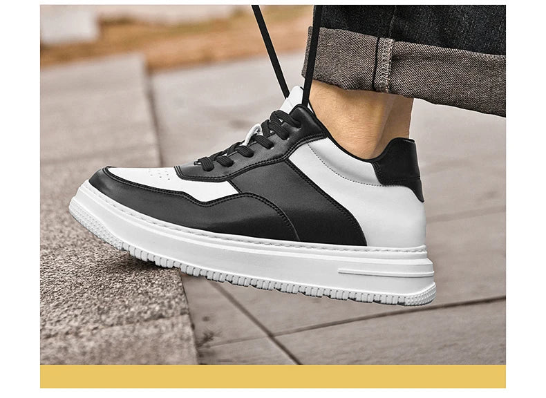 Men Genuine Leather Height Increasing Elevator Shoes Men non-slip BreathableElevator shoes Man Sneakers Comfortable Casual Shoes