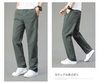 Mens Cotton Pants Spring Summer Sports Casual Pants Cargo Trousers Loose Fit with Zipper Pockets Big Size 5XL