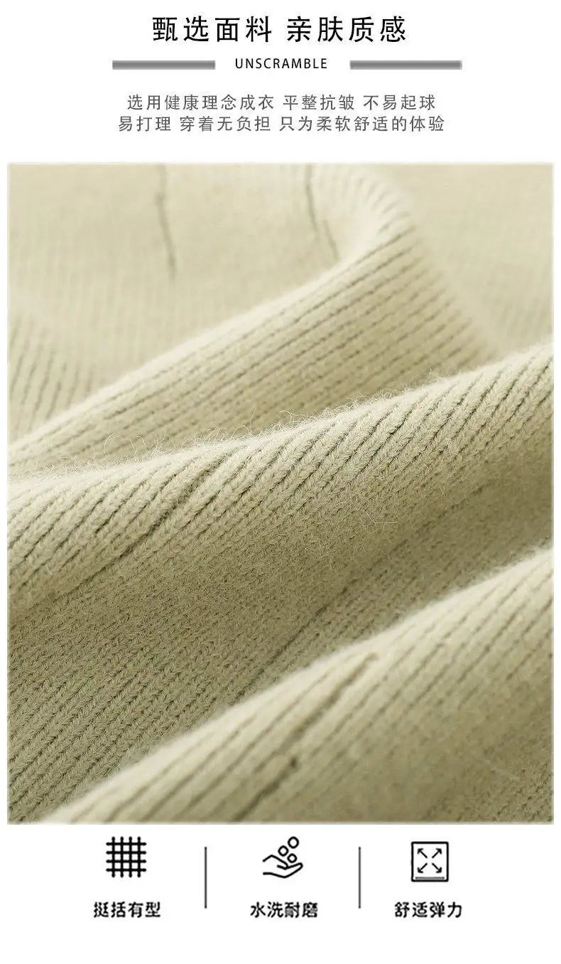 2026 Autumn Men's High Quality Comfortable Loose Solid Color Knitted Cardigan jacket Men's Fashion Trend Casual Sweater men