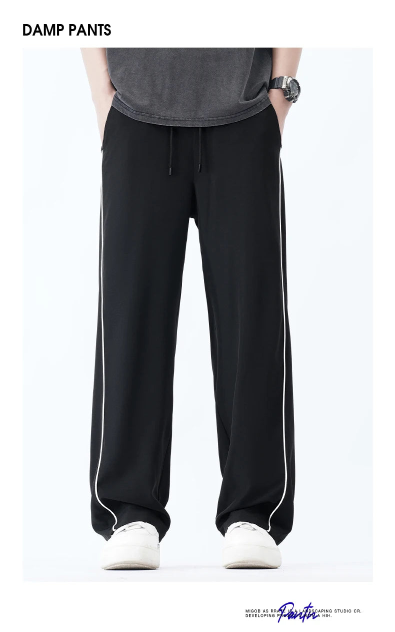 Summer Men Sweatpants Joggers Straight Pants Neutral Breathable Loose Outdoor Quick Drying Fabric Fitness Pants Casual Trouser