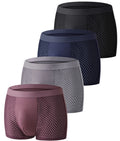 4PcsLot Men's Ice Silk Pantie Underpant Shorts Breathable Underwear Men's Panties Antibacterial Ultrathin Shorts Plus Size L-5XL
