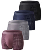 4PcsLot Men's Ice Silk Pantie Underpant Shorts Breathable Underwear Men's Panties Antibacterial Ultrathin Shorts Plus Size L-5XL
