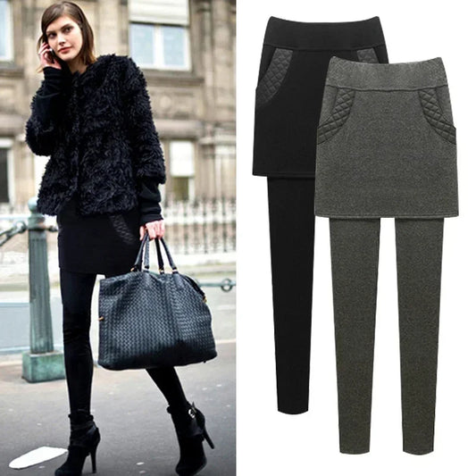 M-6XL clothes Thicker Warm Women Winter Leggings Female Casual Outer Wear leggins Pants Skirt Sweatpants High Waist Leggings