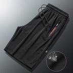 Men's Summer Ice Silk Jogger Sweatpants Zipper Pockets Breathable Running Gym Workout Athletic Mesh Pants Drawstring Design