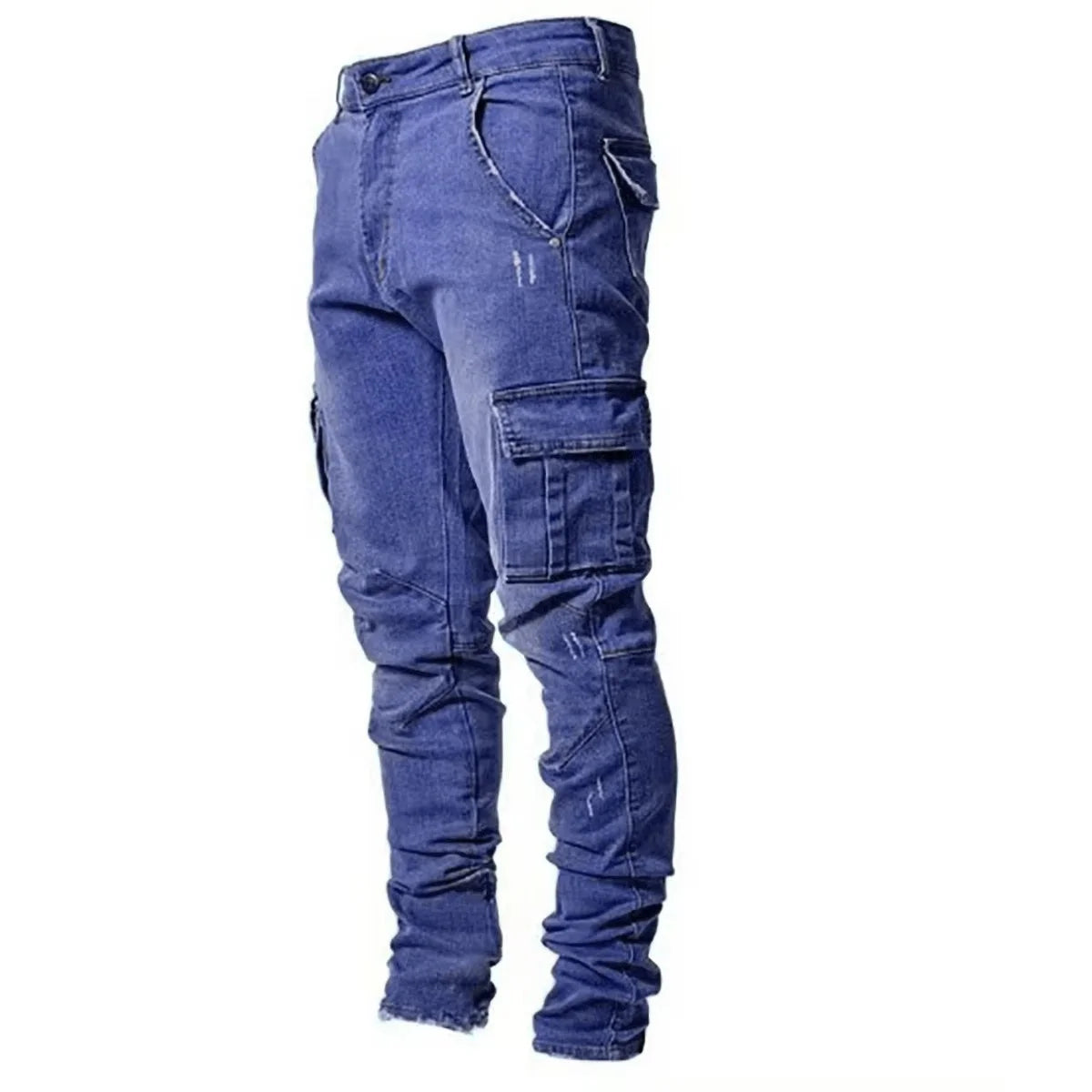650G Men's Slim Fit Denim Pants Street Motorcycle Ankle binding High-quality Fashion Tight Fitting Cut Multiple Colors Choose