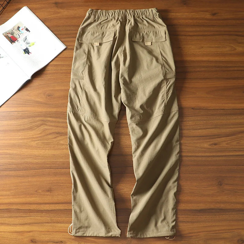 Men's Summer Cargo Pants Outdoor Street Fashion Spring Slacks Baggy Joggers Hiking Long Loose Vintage Long Trousers For Men