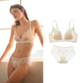 SUJIIN Sexy Embroidered Bra Sets for Women No Underwire Plunge Small Chest Bra and Panty Set Summer Female Lingerie MX287+N196