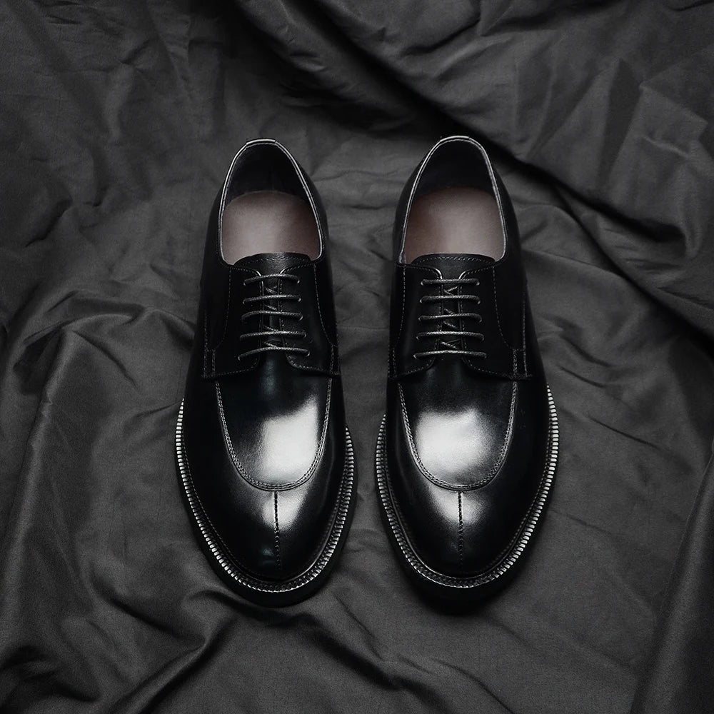 Luxury Handmade Wedding Party Men's Dress Shoes Cow Genuine Leather Lace-up Oxfords Derby Formal Business Social Male Footwear