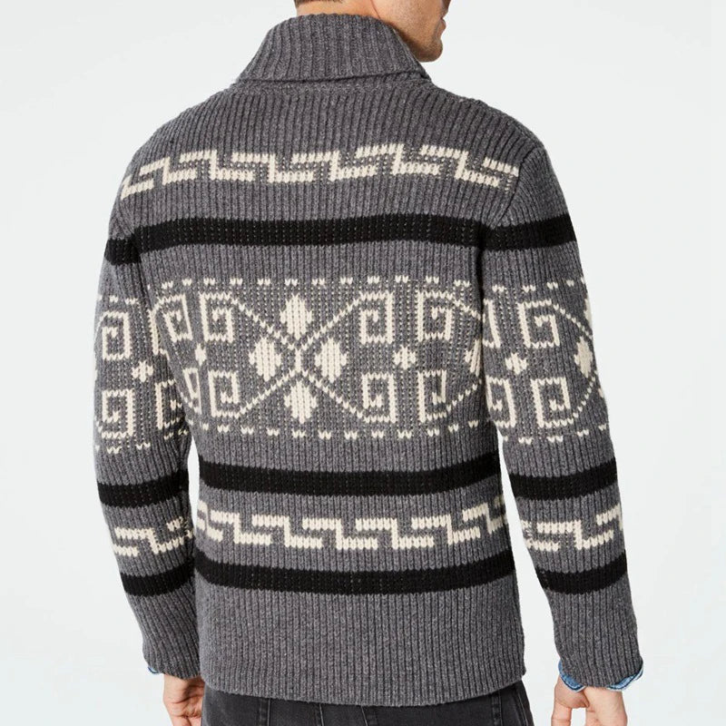 Winter Men's Cardigan Sweaters Fashion Male Knitted Sweater Thermal Warm Coats Casual Man Cashmer Lapel Knitted Jackets Clothing