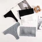 Women Strapless Bra And Panties Set Sexy Lingerie Push Up Bra Top Female Rib Tube Bra Low Waist Seamless Underwear Set