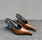 Women's Designer Heels Patent Leather Pointed Toe Sculptural Thin High Heels Sandals Pumps Runway Chic Luxury Party Dress Shoes